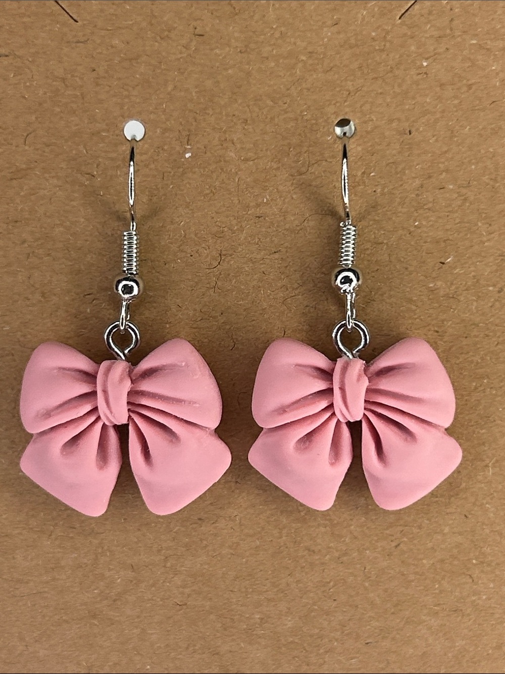 Mini Pink Bow Resin Earrings Feminine Fashion Jewelry